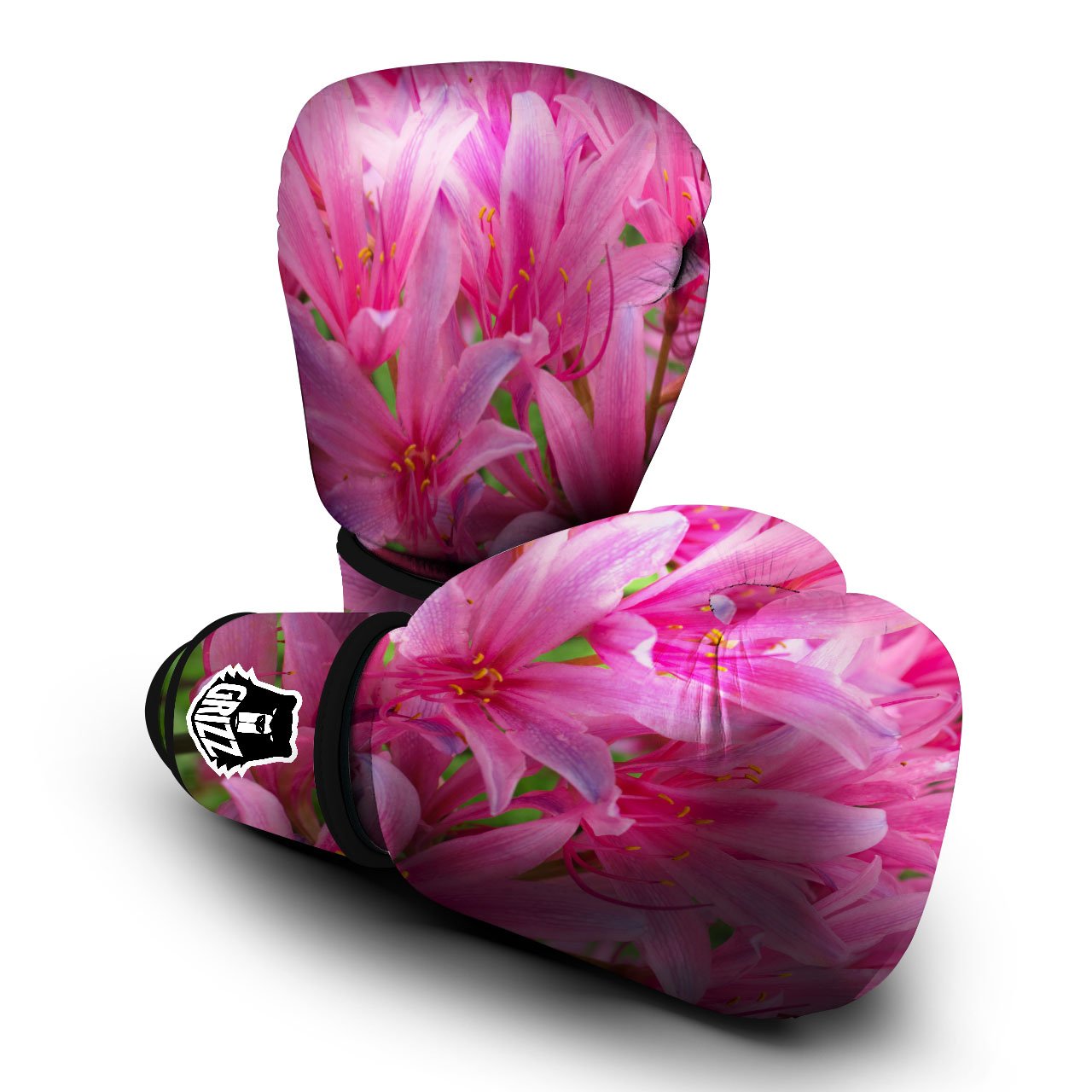 Japanese Amaryllis Purple And Pink Print Boxing Gloves-grizzshop