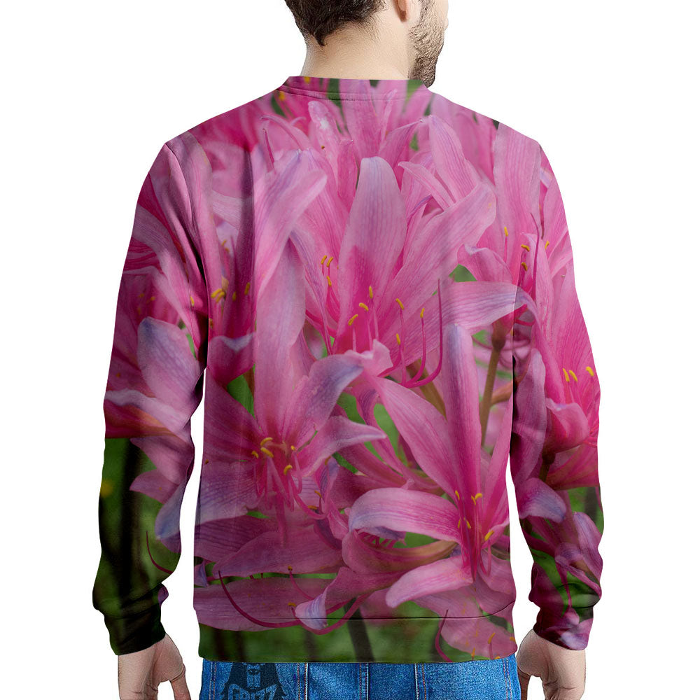 Japanese Amaryllis Purple And Pink Print Men's Sweatshirt-grizzshop