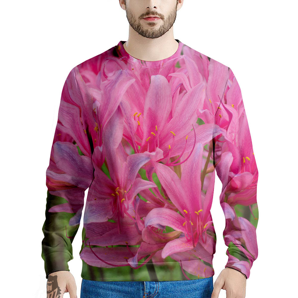 Japanese Amaryllis Purple And Pink Print Men's Sweatshirt-grizzshop