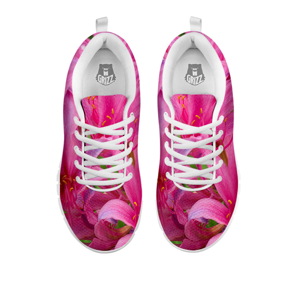 Japanese Amaryllis Purple And Pink Print White Sneaker-grizzshop