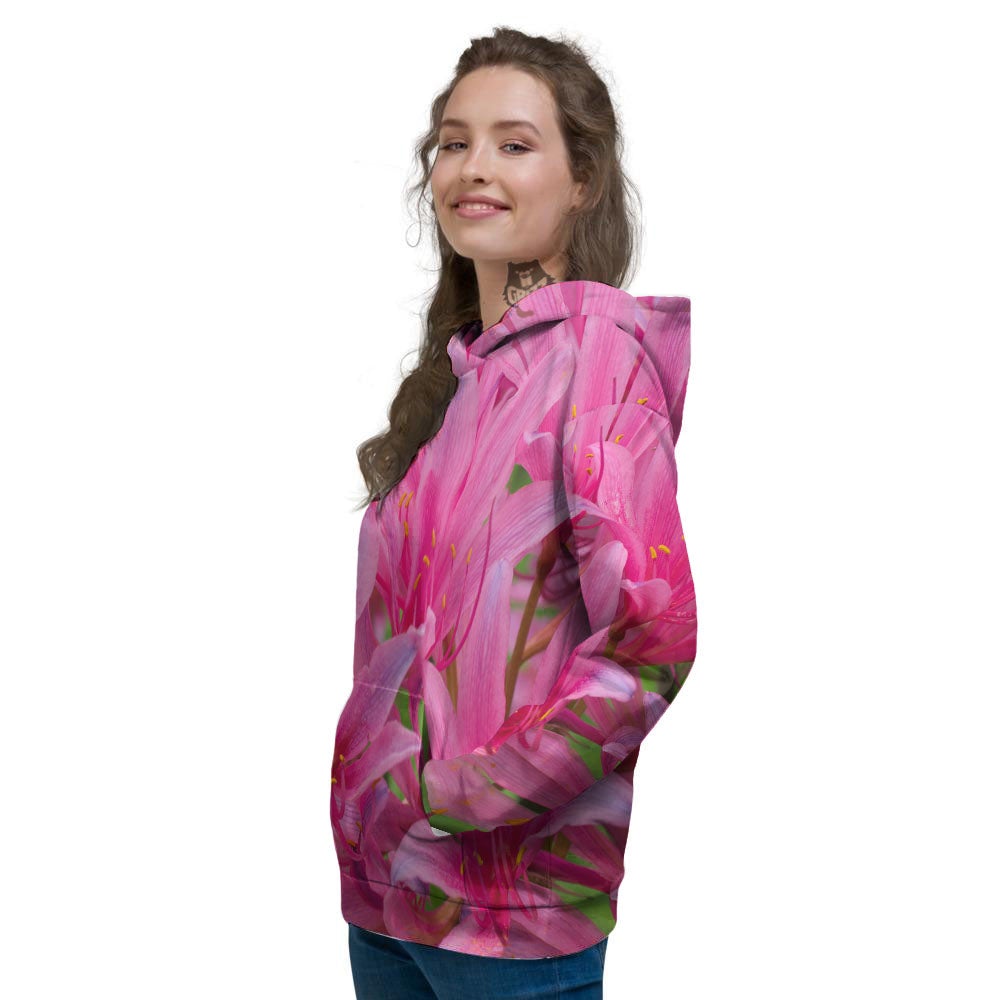 Japanese Amaryllis Purple And Pink Print Women's Hoodie-grizzshop