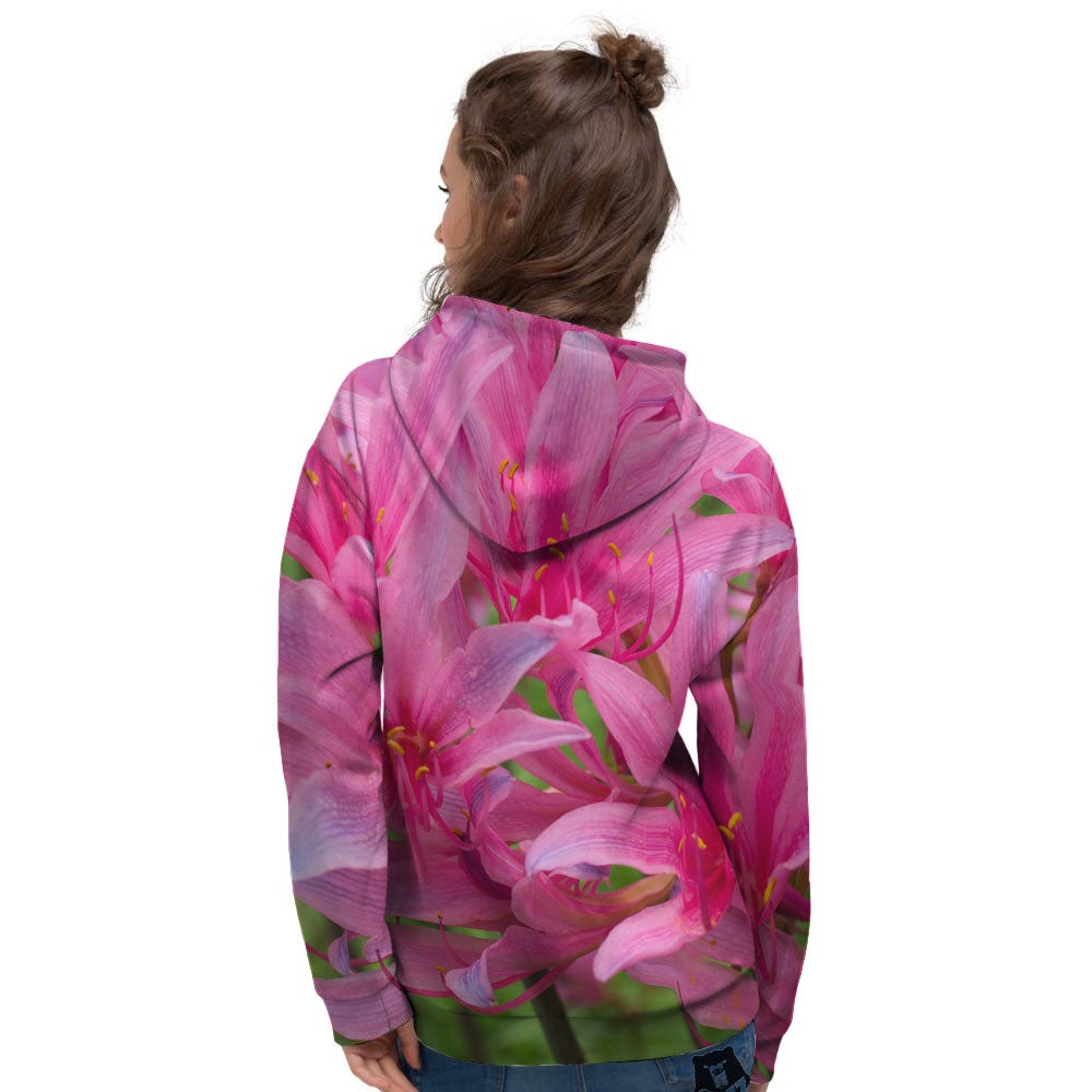 Japanese Amaryllis Purple And Pink Print Women's Hoodie-grizzshop