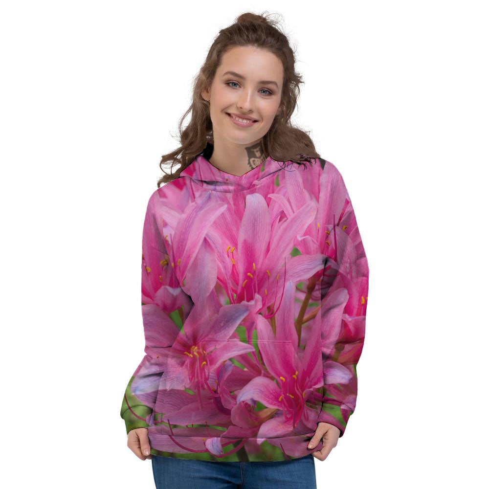 Japanese Amaryllis Purple And Pink Print Women's Hoodie-grizzshop