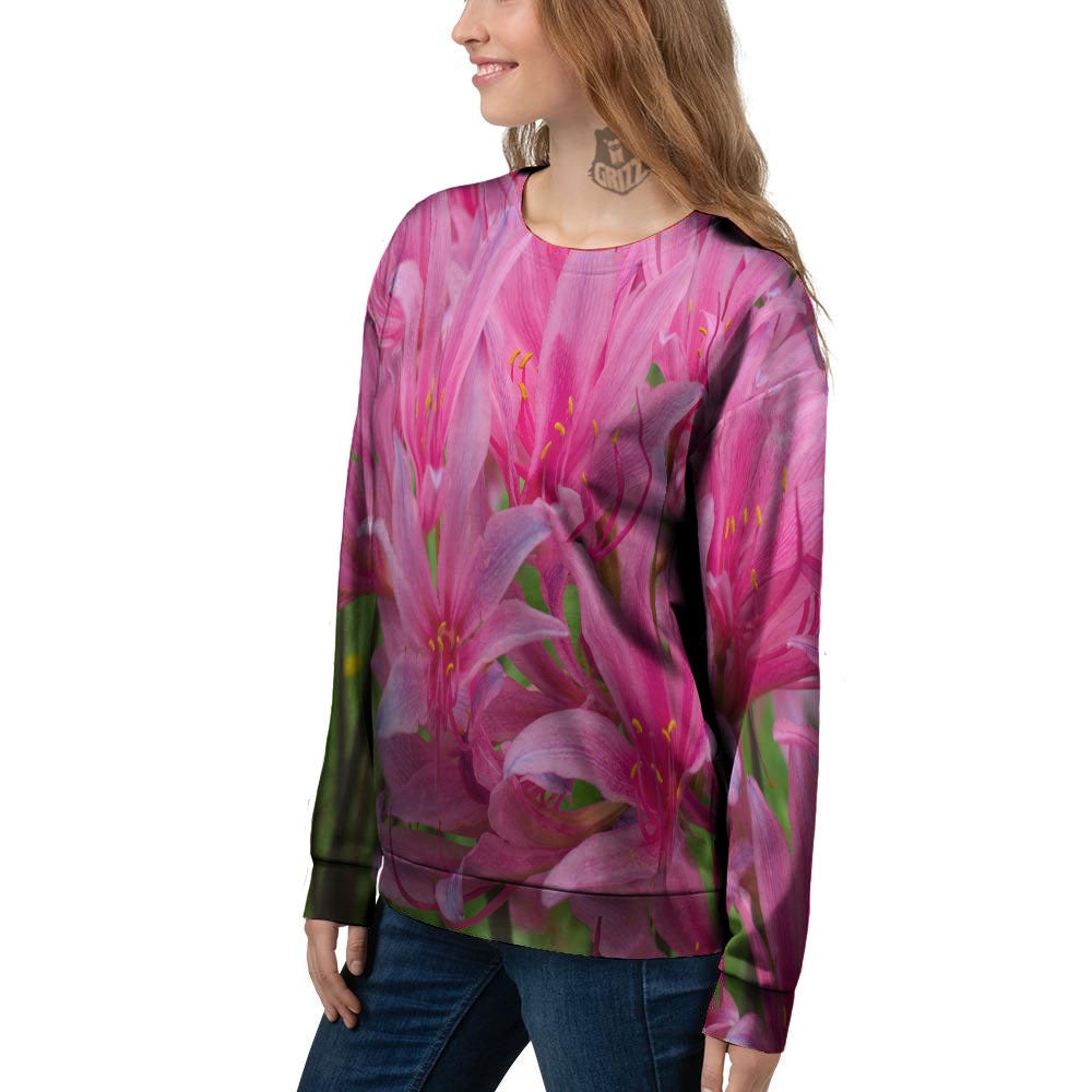 Japanese Amaryllis Purple And Pink Print Women's Sweatshirt-grizzshop
