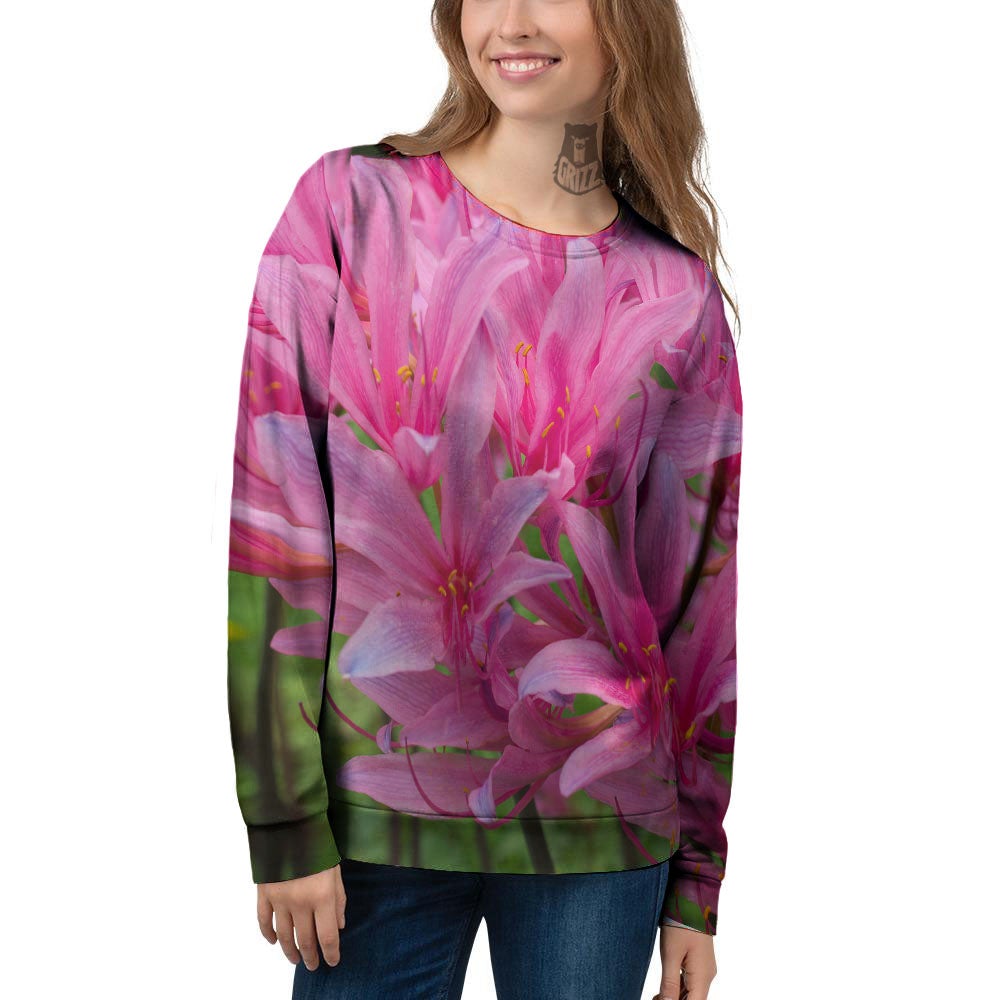 Japanese Amaryllis Purple And Pink Print Women's Sweatshirt-grizzshop