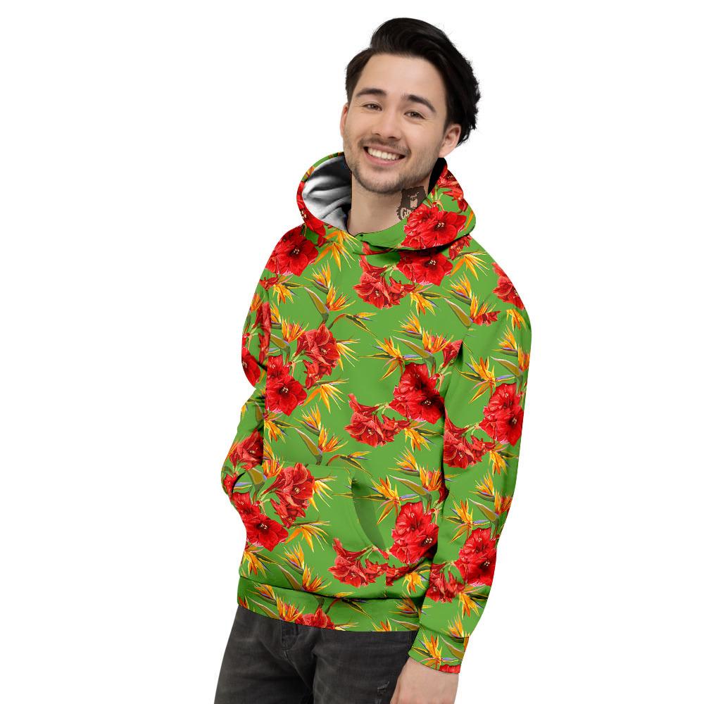 Japanese Amaryllis Yellow And Red Print Pattern Men's Hoodie-grizzshop