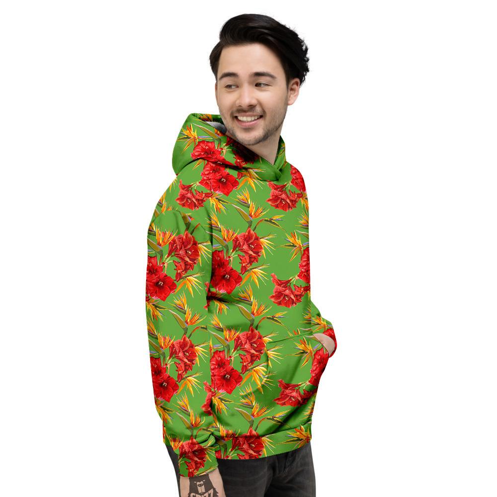 Japanese Amaryllis Yellow And Red Print Pattern Men's Hoodie-grizzshop