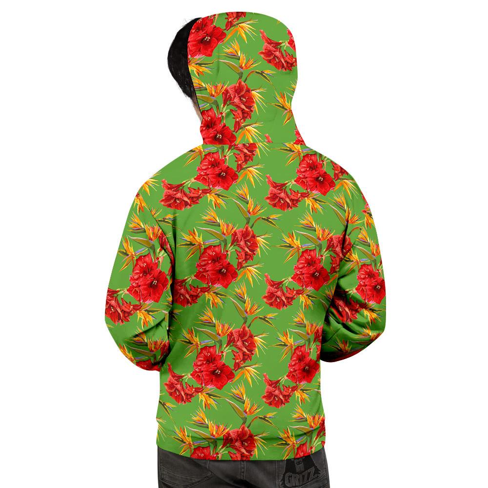 Japanese Amaryllis Yellow And Red Print Pattern Men's Hoodie-grizzshop