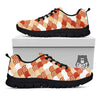 Japanese Beige And Red Print Pattern Black Sneaker-grizzshop