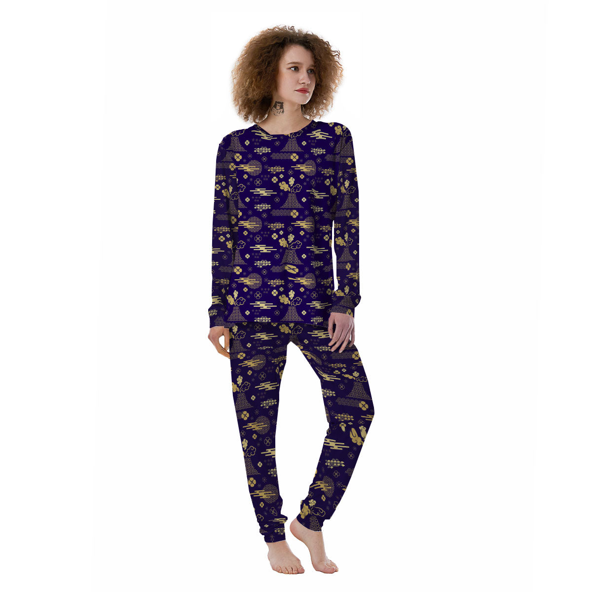Japanese Classic Print Pattern Women's Pajamas-grizzshop