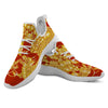 Japanese Dragon Orange Print White Athletic Shoes-grizzshop