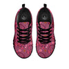 Japanese Lantern Pink Print Pattern Black Sneaker-grizzshop