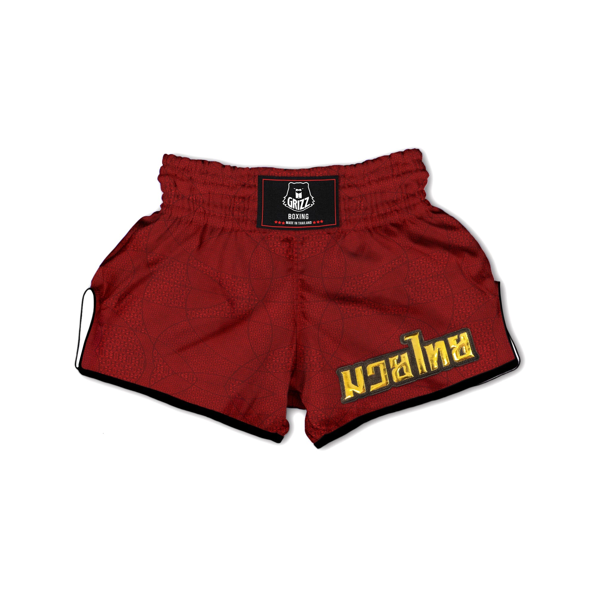 Japanese Red Print Pattern Muay Thai Boxing Shorts-grizzshop