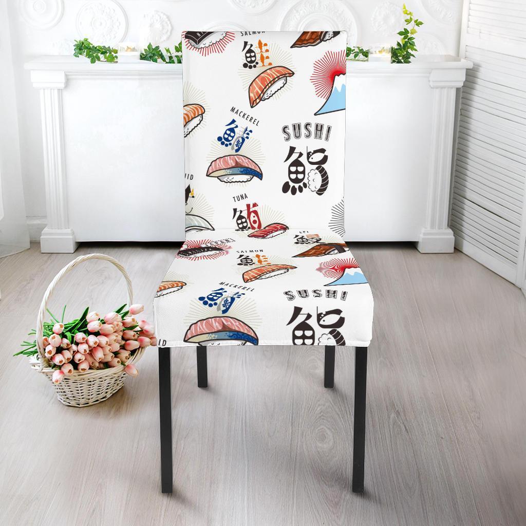 Japanese Sushi Kawaii Pattern Print Chair Cover-grizzshop