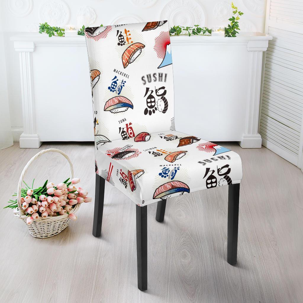 Japanese Sushi Kawaii Pattern Print Chair Cover-grizzshop