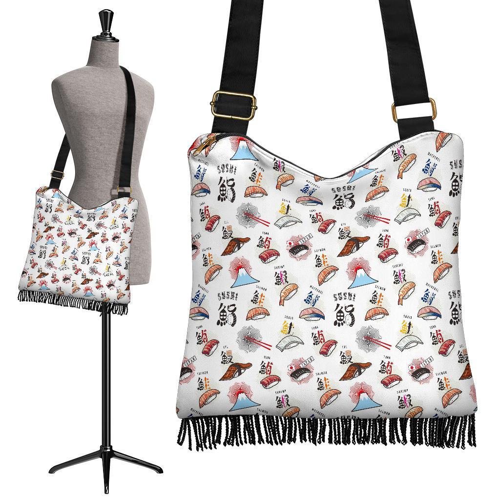 Japanese Sushi Kawaii Pattern Print Crossbody Bags-grizzshop