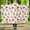 Japanese Sushi Kawaii Pattern Print Hooded Blanket-grizzshop