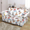 Japanese Sushi Kawaii Pattern Print Loveseat Cover-grizzshop