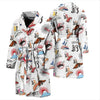 Japanese Sushi Kawaii Pattern Print Men Long Robe-grizzshop