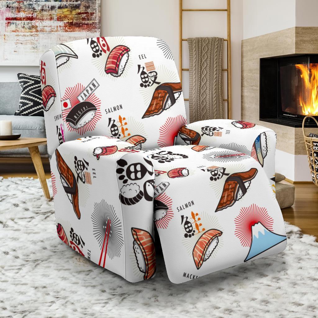 Japanese Sushi Kawaii Pattern Print Recliner Cover-grizzshop