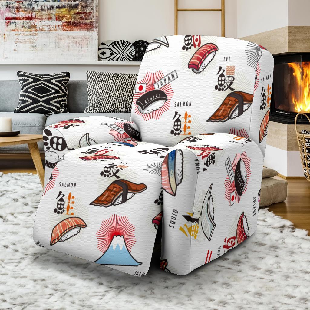 Japanese Sushi Kawaii Pattern Print Recliner Cover-grizzshop