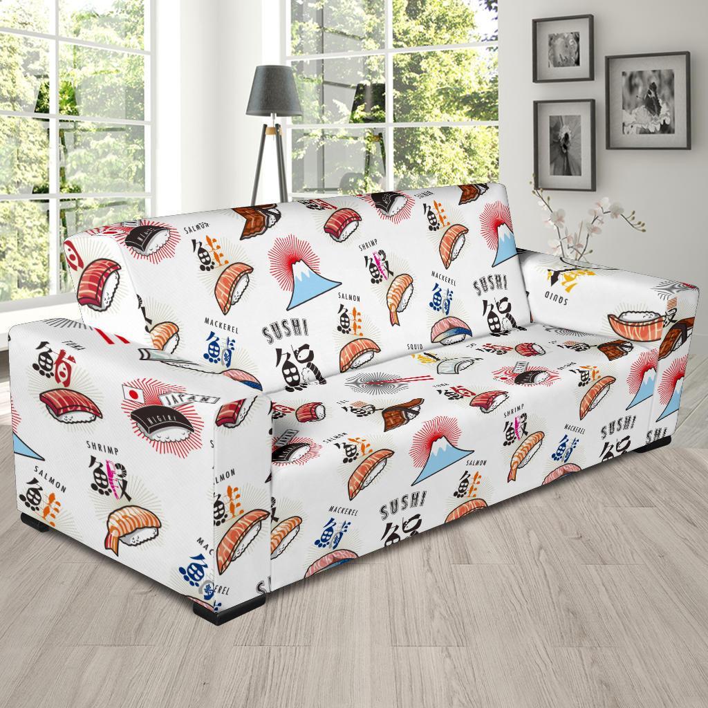 Japanese Sushi Kawaii Pattern Print Sofa Covers-grizzshop