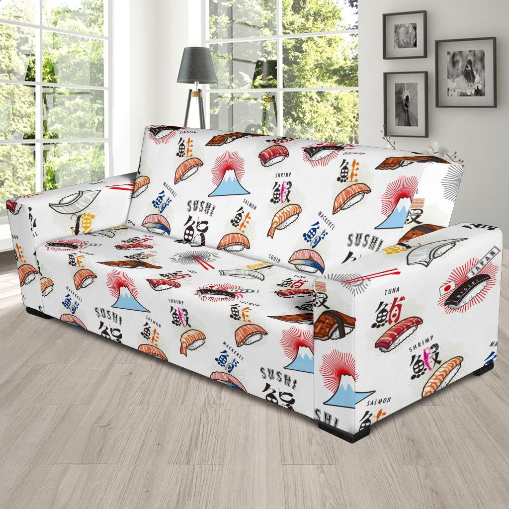 Japanese Sushi Kawaii Pattern Print Sofa Covers-grizzshop