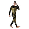 Japanese Tiger Gold And Black Print Men's Pajamas-grizzshop