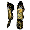 Japanese Tiger Gold And Black Print Muay Thai Shin Guards-grizzshop