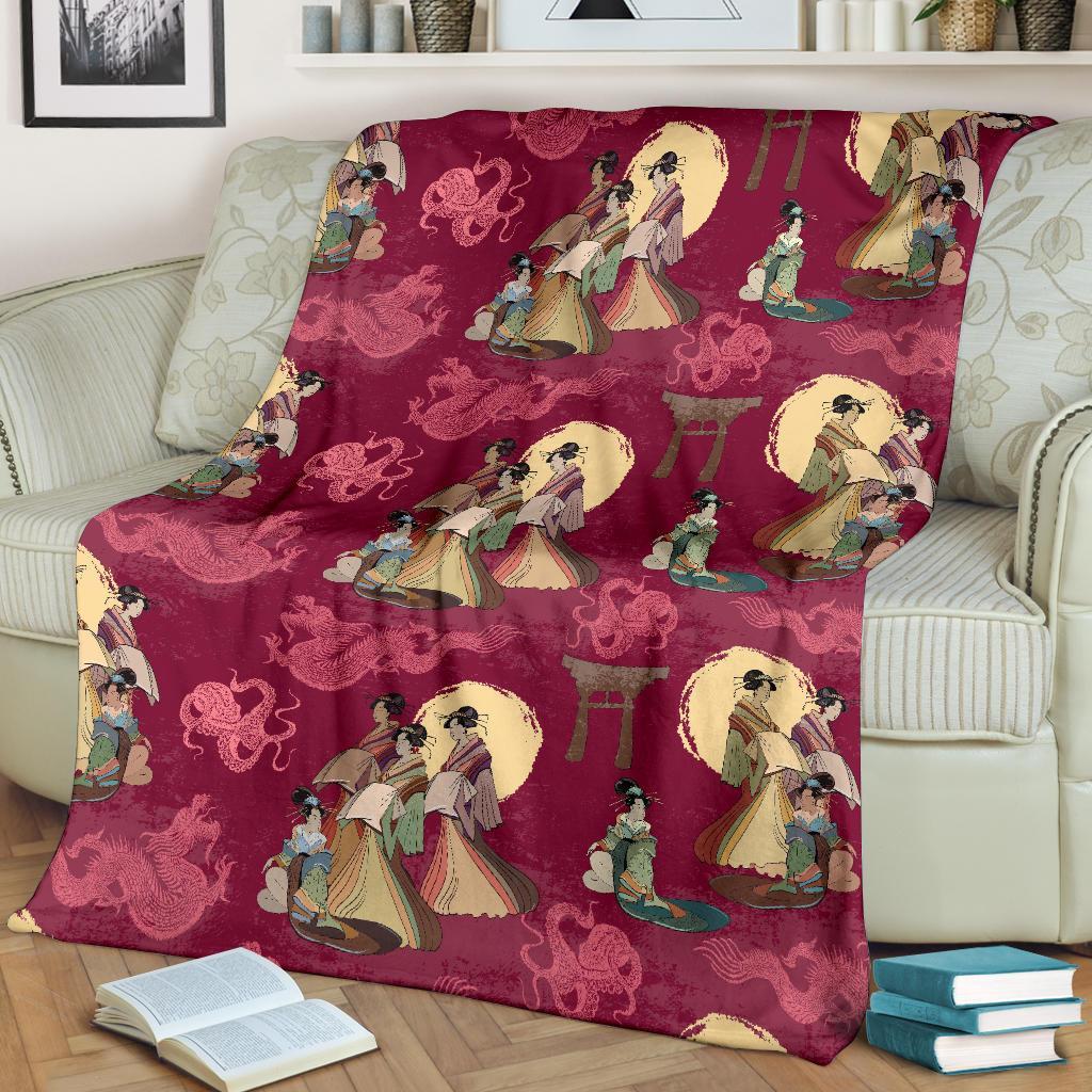 Japanese Tokyo Pattern Print Blanket-grizzshop