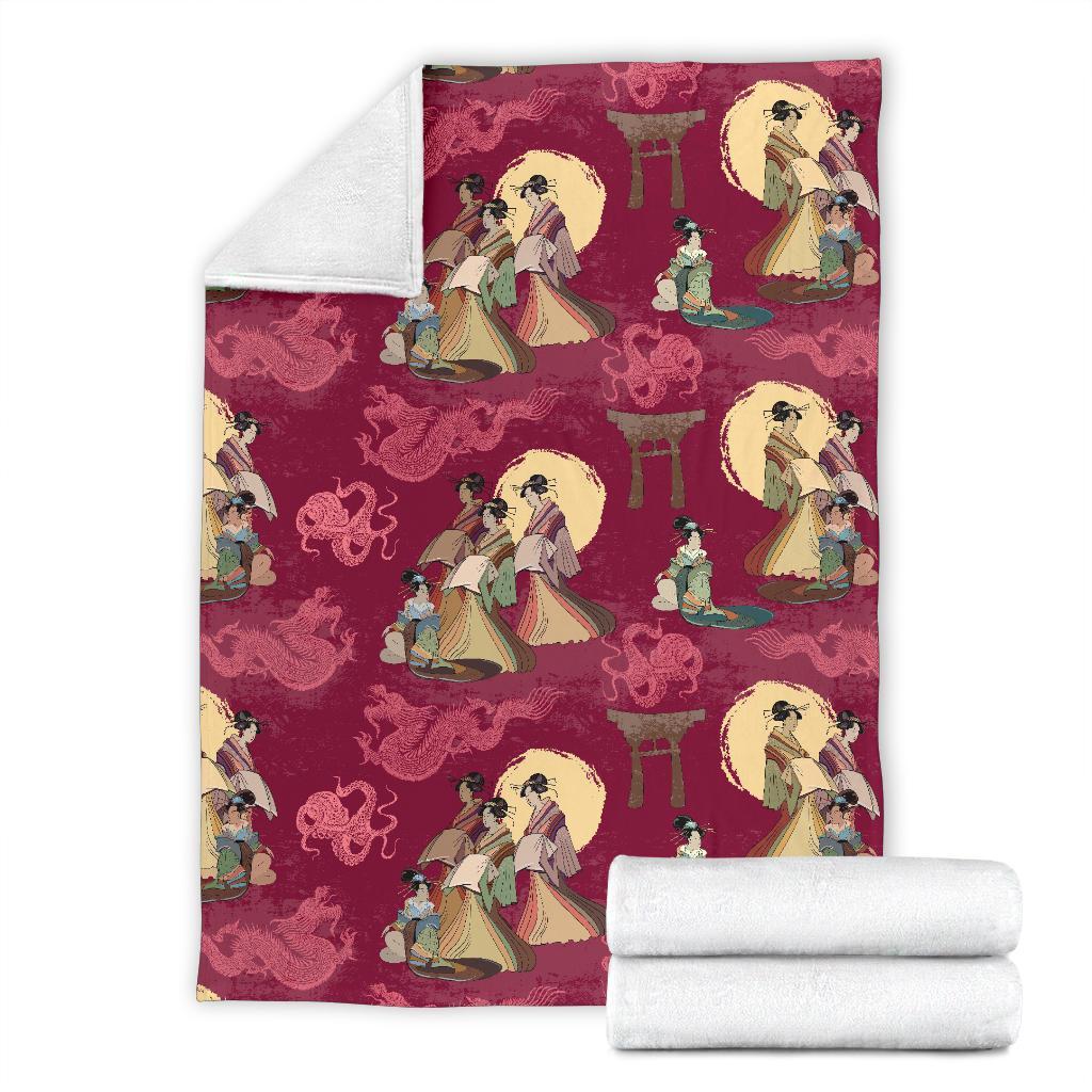 Japanese Tokyo Pattern Print Blanket-grizzshop