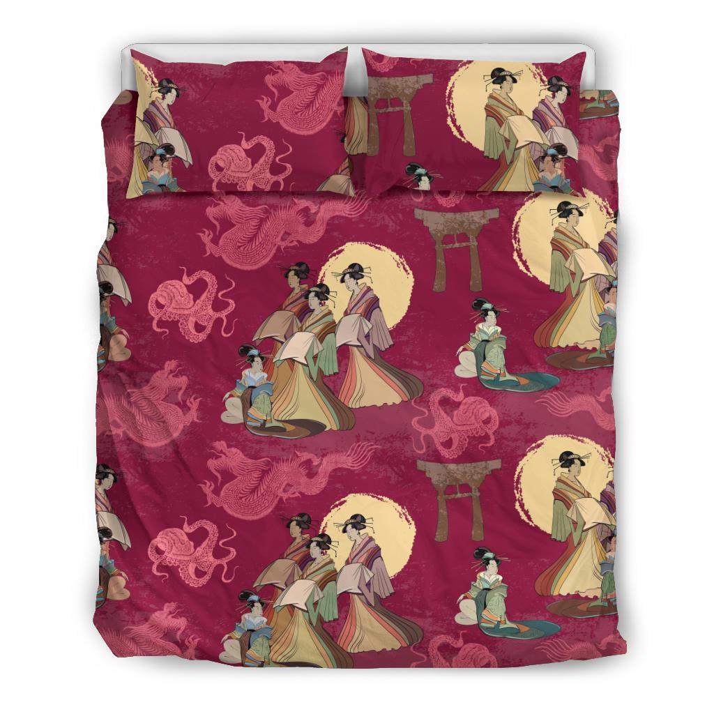 Japanese Tokyo Pattern Print Duvet Cover Bedding Set-grizzshop