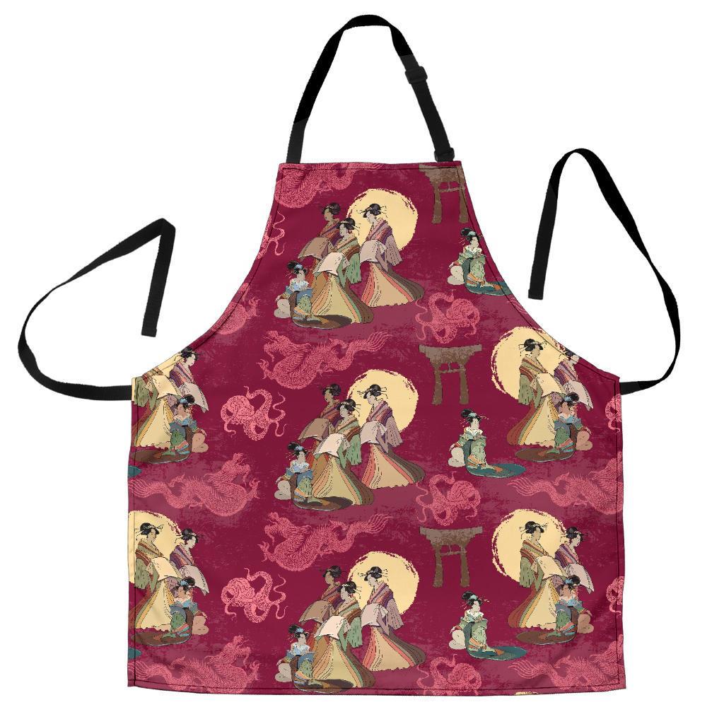 Japanese Tokyo Pattern Print Men's Apron-grizzshop