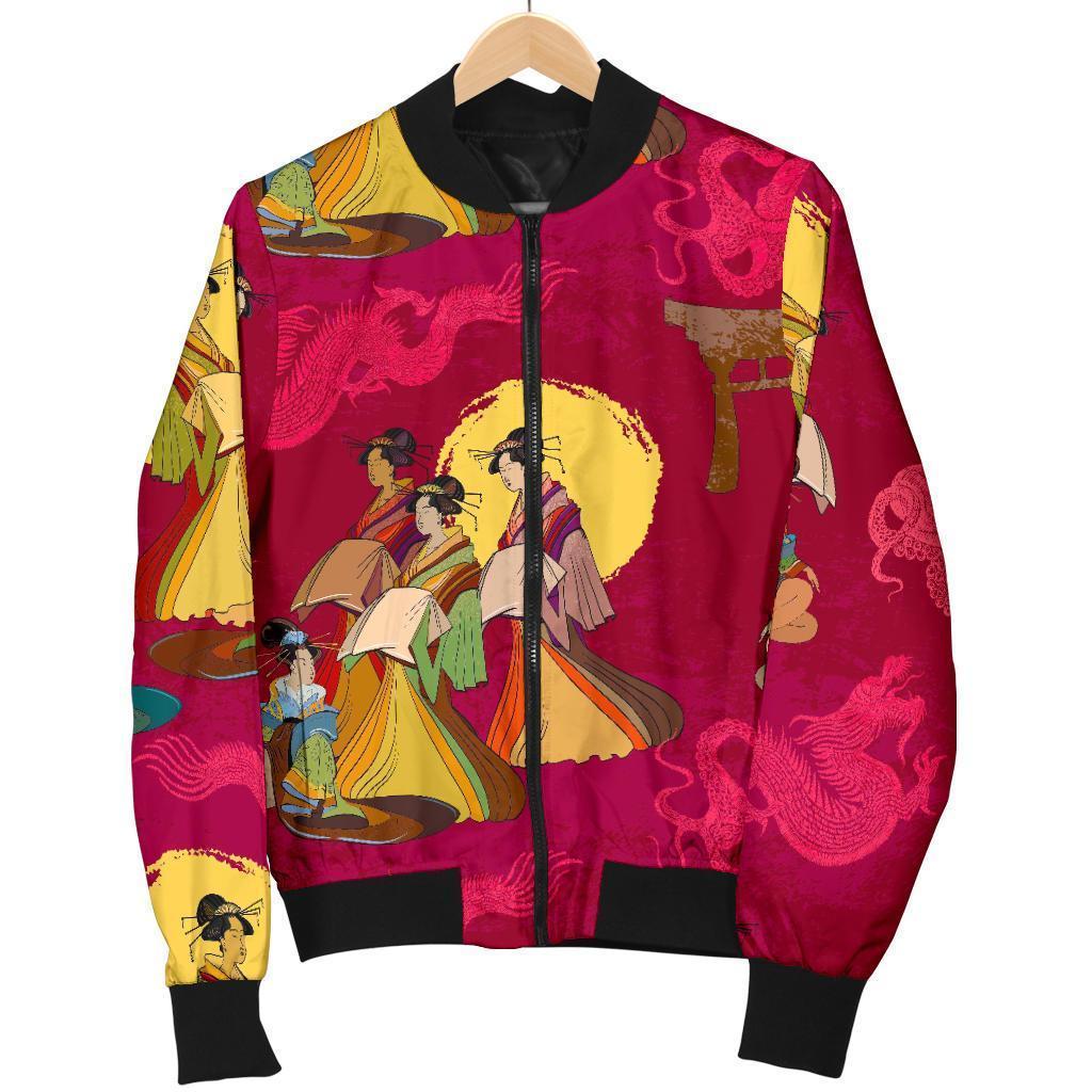 Japanese Tokyo Pattern Print Men's Bomber Jacket-grizzshop