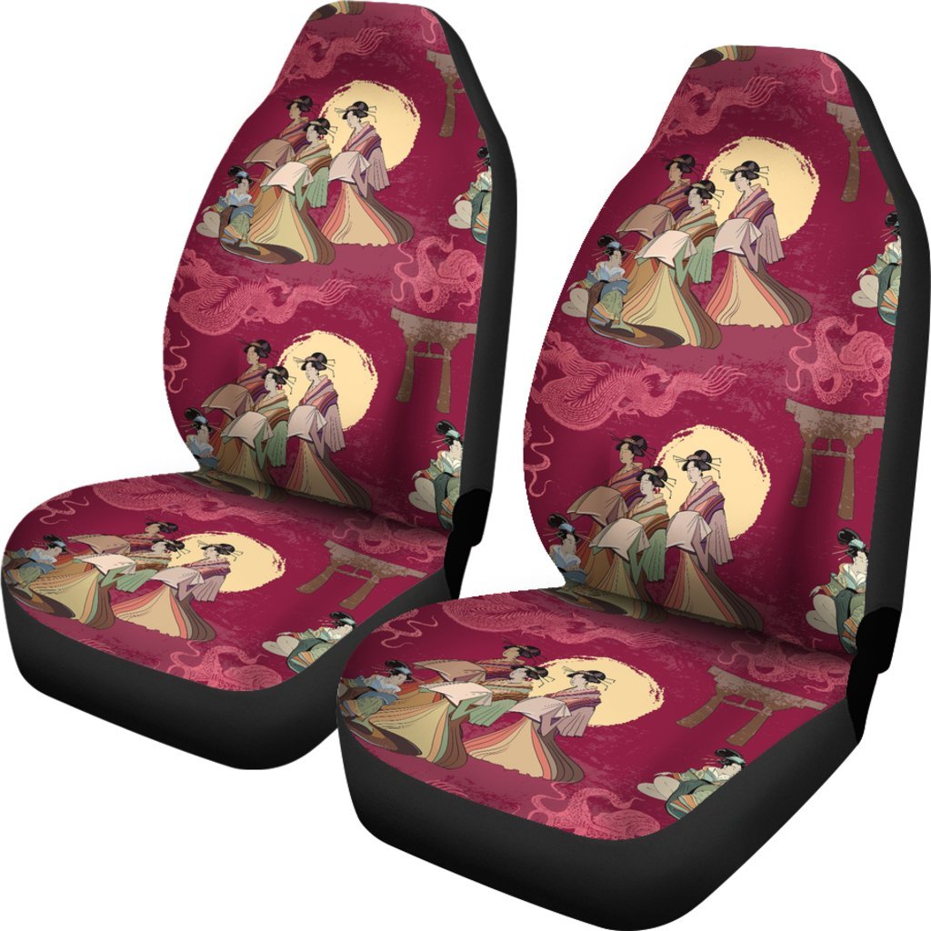 Japanese Tokyo Pattern Print Universal Fit Car Seat Covers-grizzshop