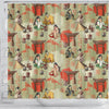 Japanese Tokyo Print Pattern Bathroom Shower Curtain-grizzshop