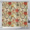 Japanese Tokyo Print Pattern Bathroom Shower Curtain-grizzshop