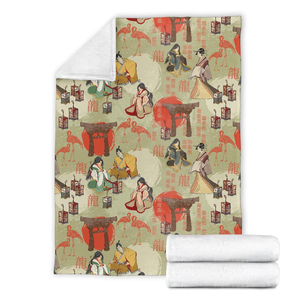 Japanese Tokyo Print Pattern Blanket-grizzshop