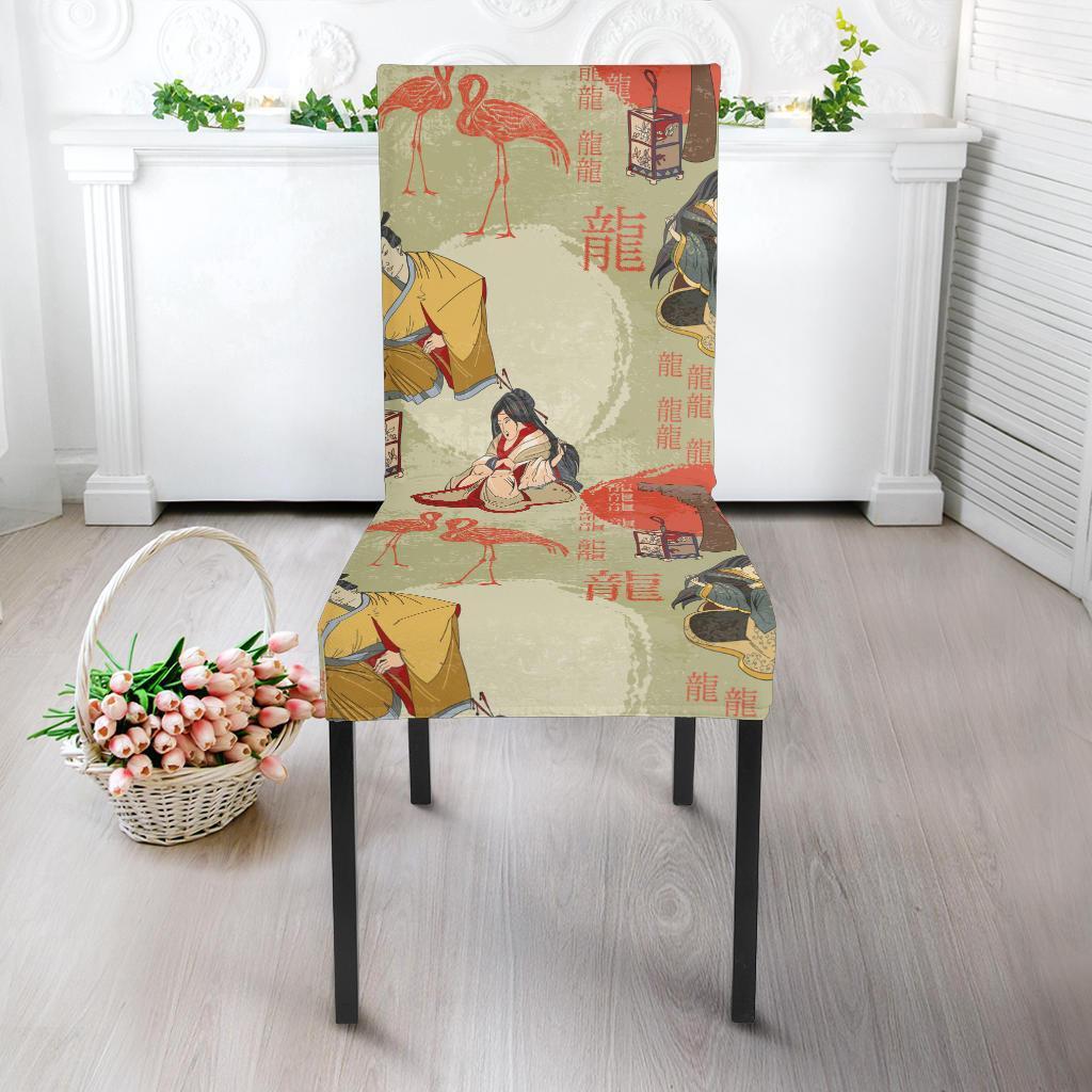 Japanese Tokyo Print Pattern Chair Cover-grizzshop