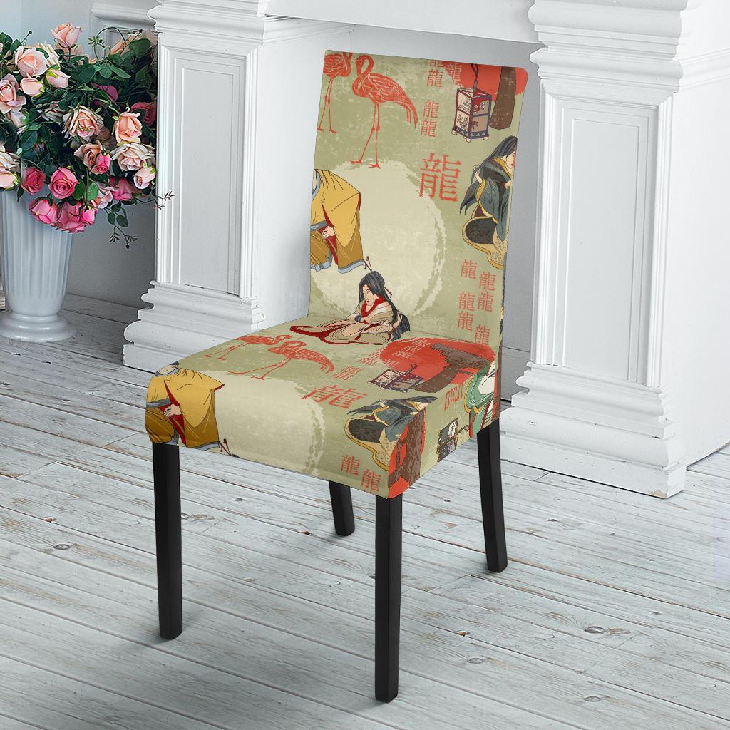 Japanese Tokyo Print Pattern Chair Cover-grizzshop