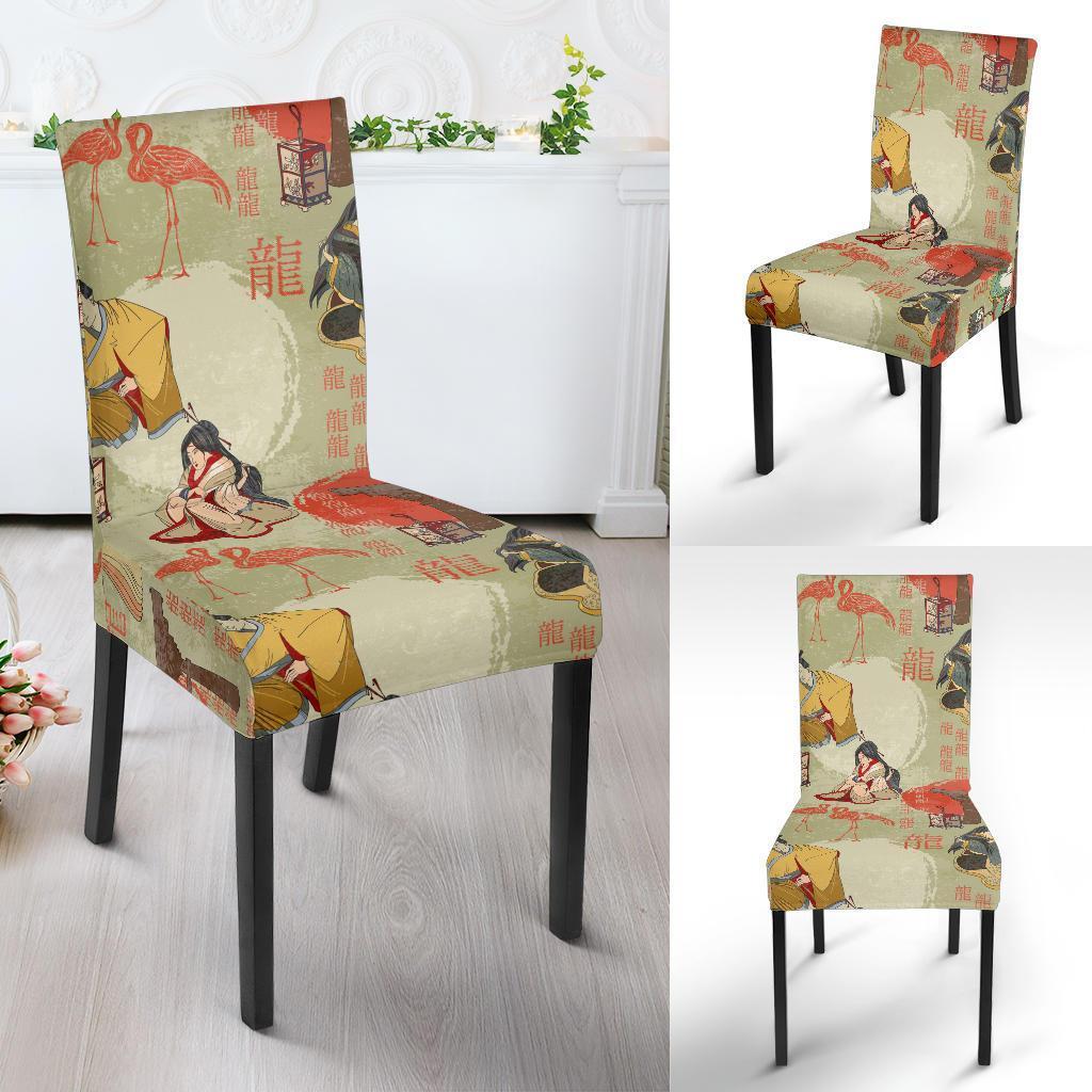 Japanese Tokyo Print Pattern Chair Cover-grizzshop