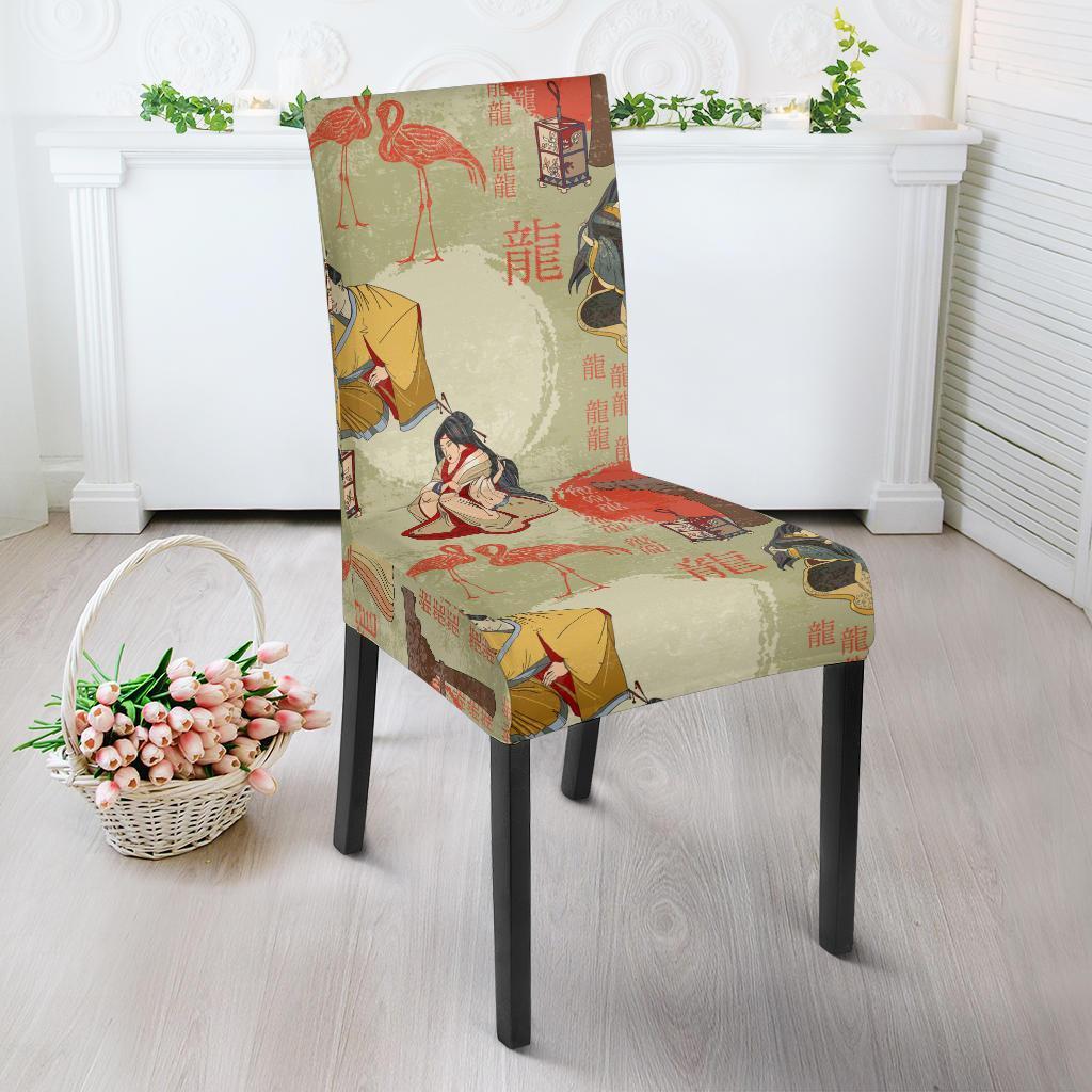 Japanese Tokyo Print Pattern Chair Cover-grizzshop