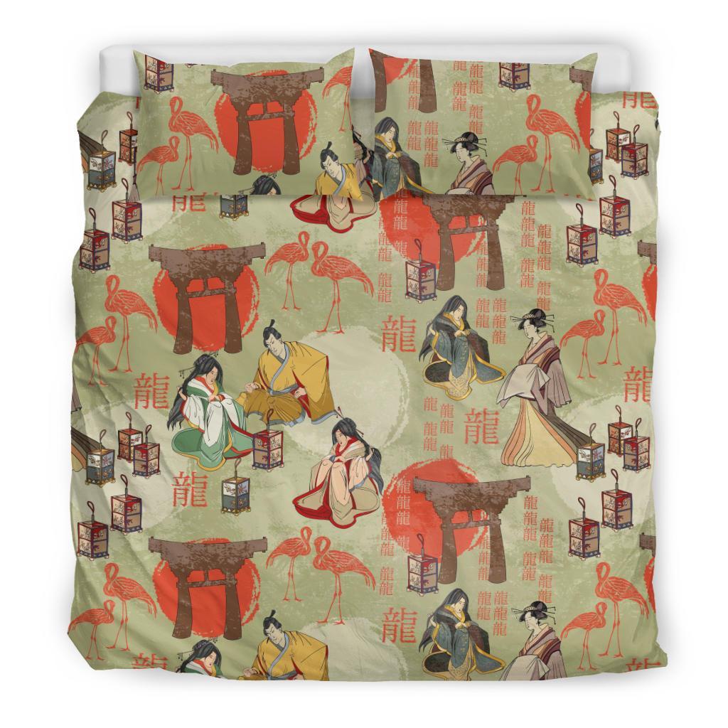 Japanese Tokyo Print Pattern Duvet Cover Bedding Set-grizzshop