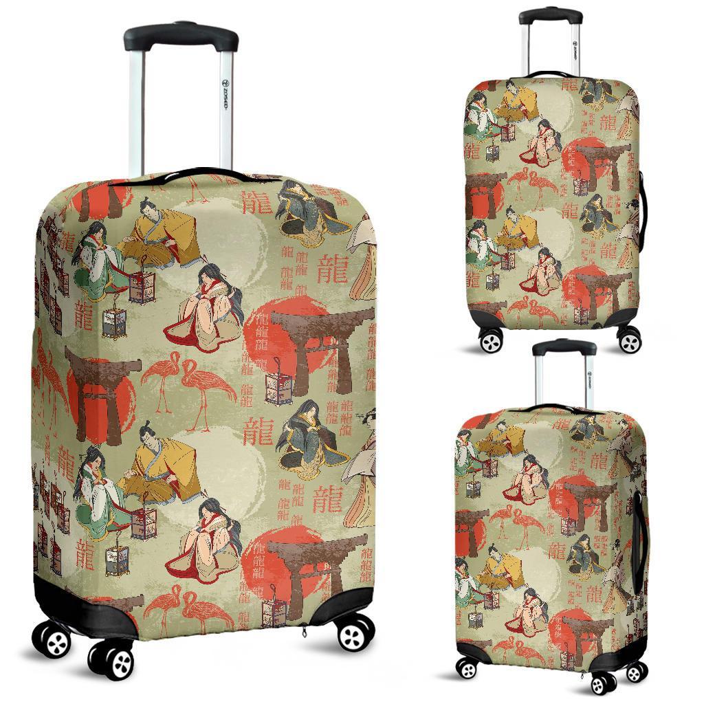 Japanese Tokyo Print Pattern Luggage Cover Protector-grizzshop