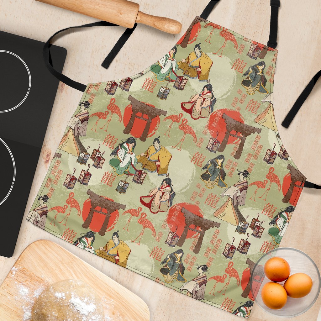 Japanese Tokyo Print Pattern Women's Apron-grizzshop