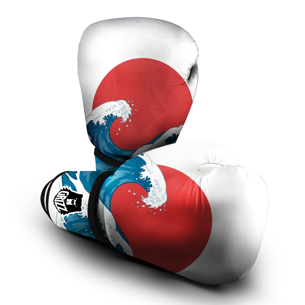 Japanese Wave And Vitage Sea Print Boxing Gloves-grizzshop