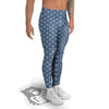 Japanese Wave Blue Print Pattern Men's Leggings-grizzshop