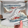 Japanese Wave Red Sun Print White High Top Shoes-grizzshop