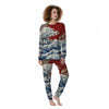 Japanese Wave Red Sun Print Women's Pajamas-grizzshop