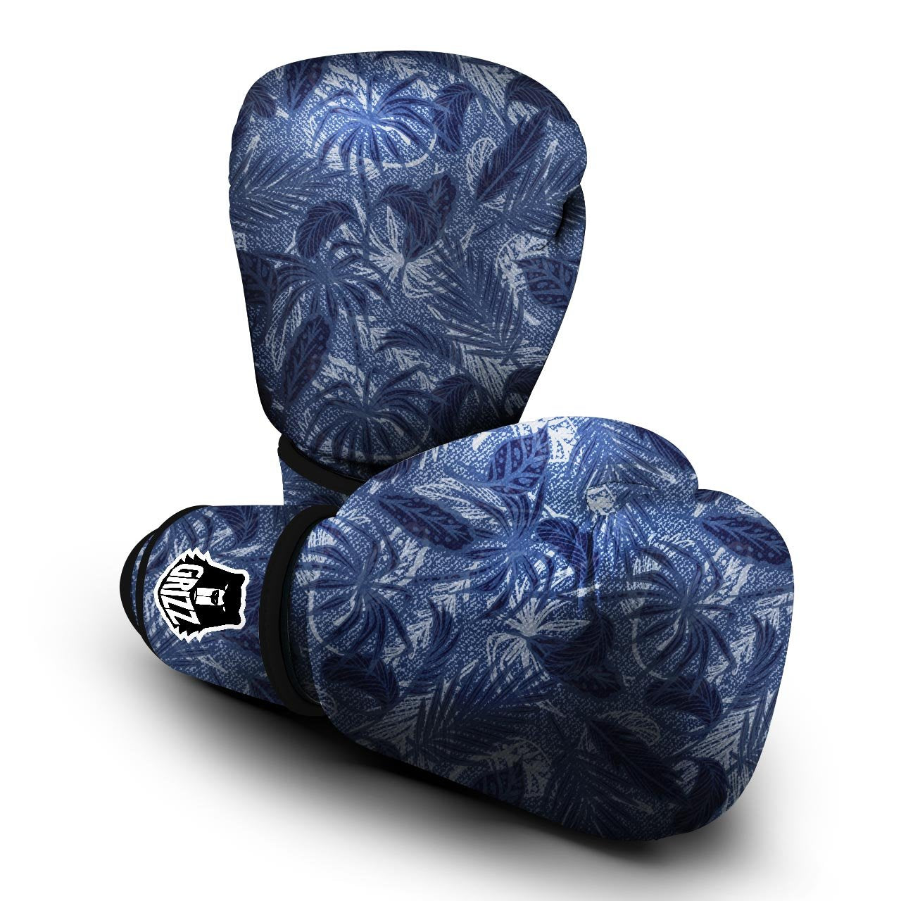 Jeans Denim Tropical Print Pattern Boxing Gloves-grizzshop